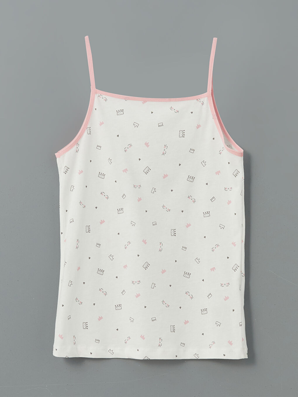 Ekru Kare Yaka Kız Çocuk Atlet