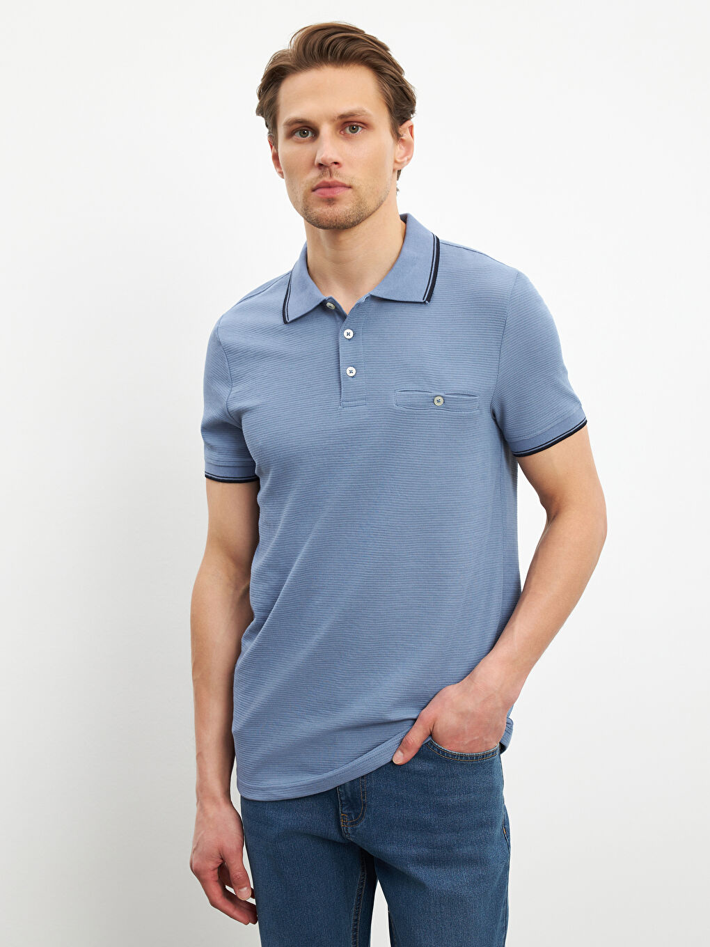 Polo Neck Short Sleeve Jersey Men's T-Shirt -S59470Z8-YSW
