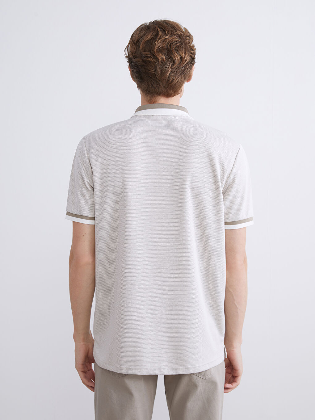 T-shirt à motifs à manches courtes pour hommes avec col polo-3