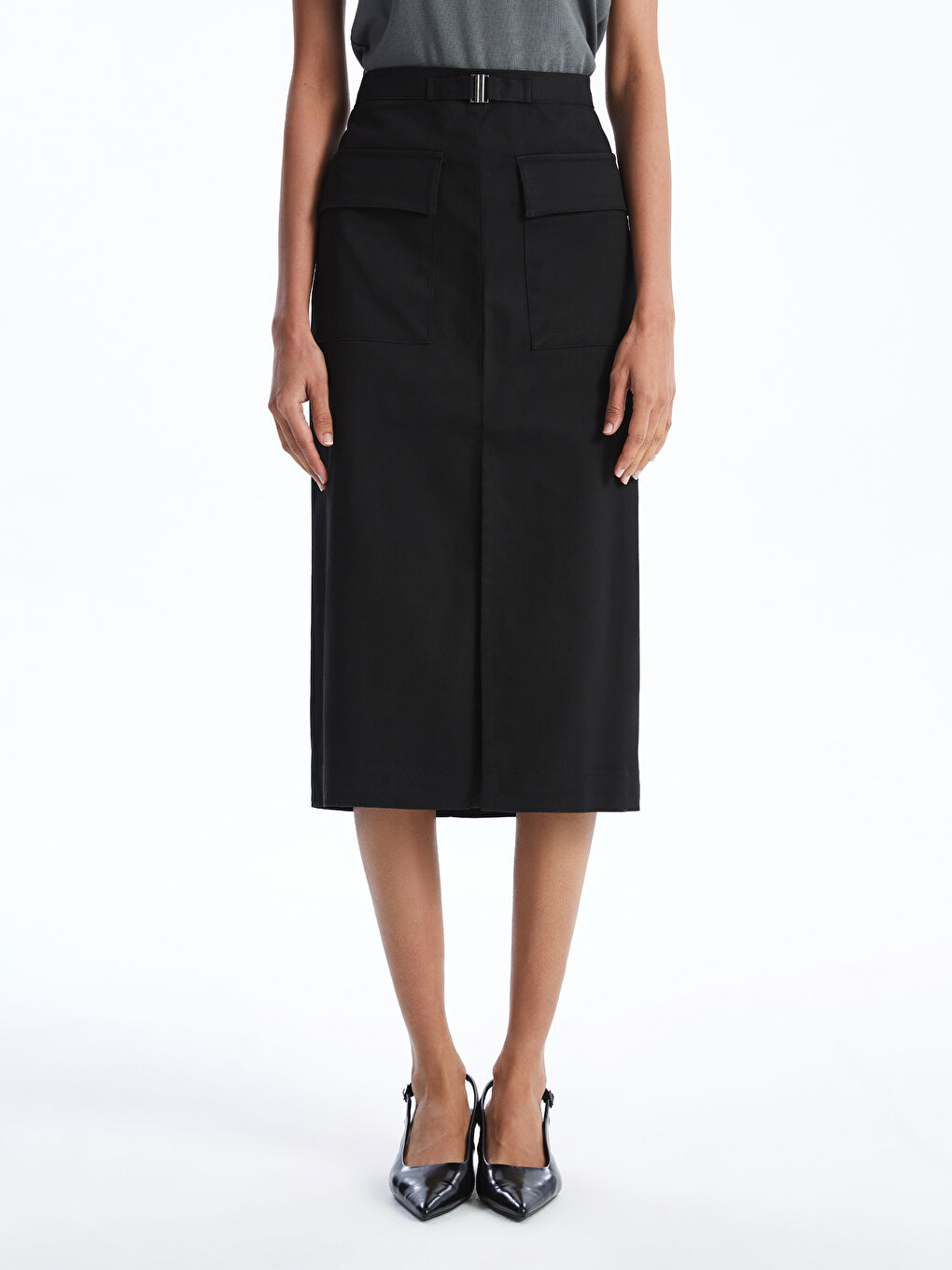 Zippered Waist Women's Pencil Skirt -S59508Z8-CVL