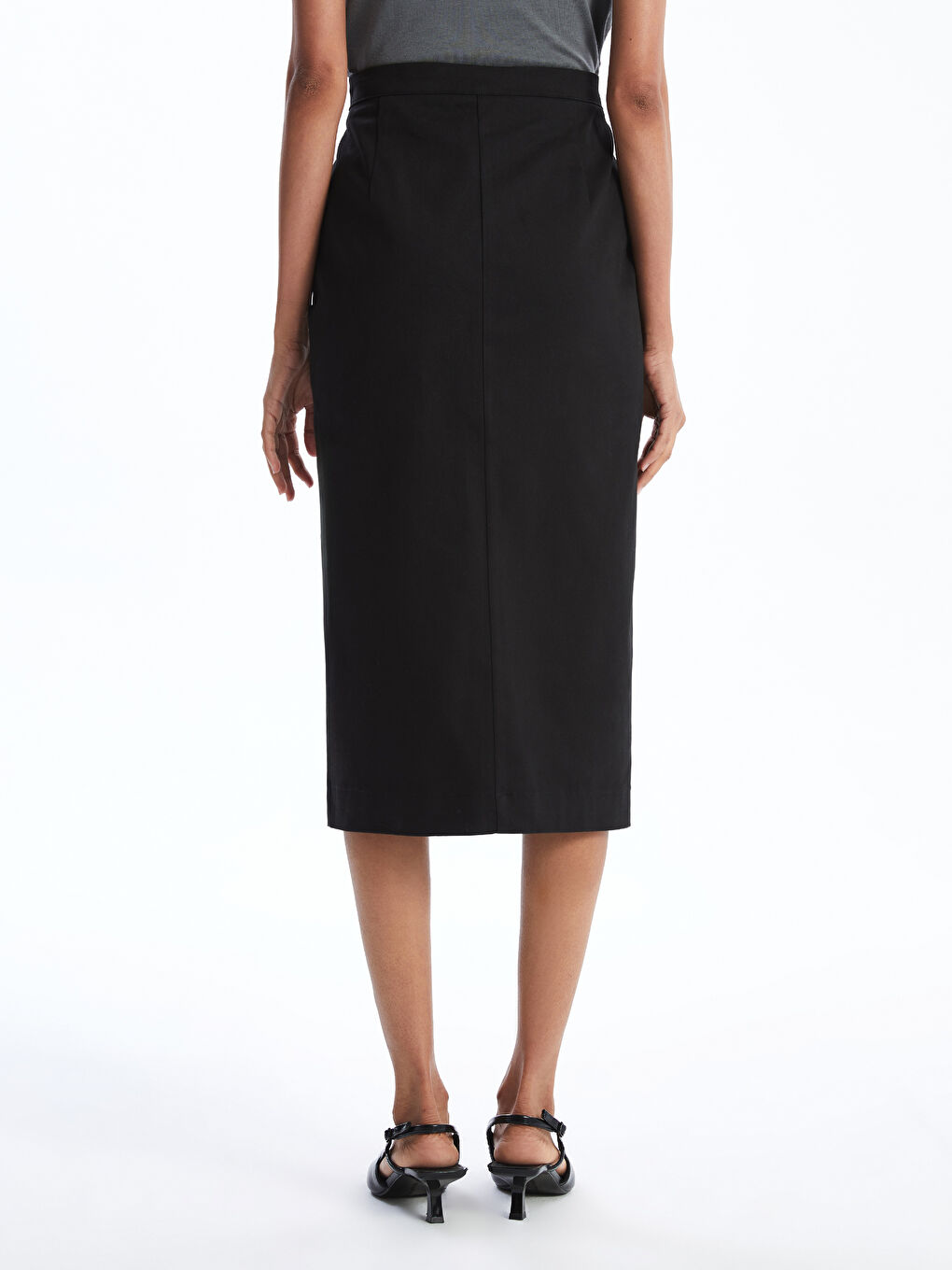 Zippered Waist Women's Pencil Skirt -S59508Z8-CVL