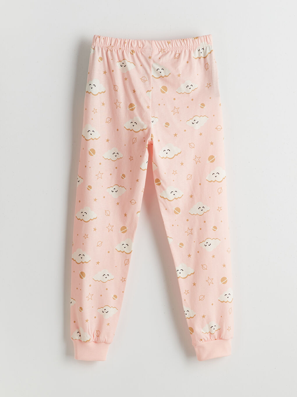 طقم بيجامة للبنات بياقة دائرية-3