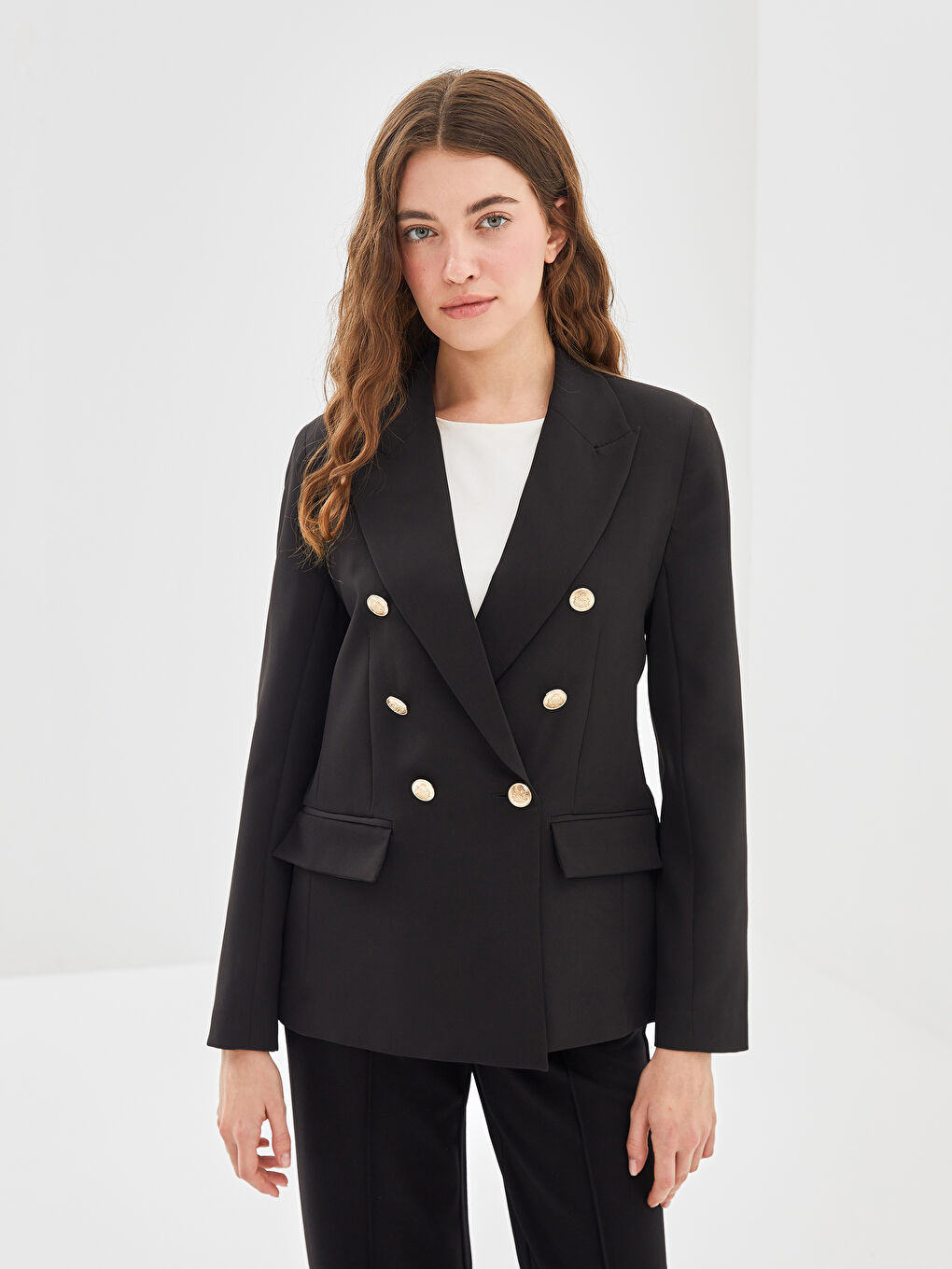 Ženska blazer jakna od krepa -S59576Z8-CVL