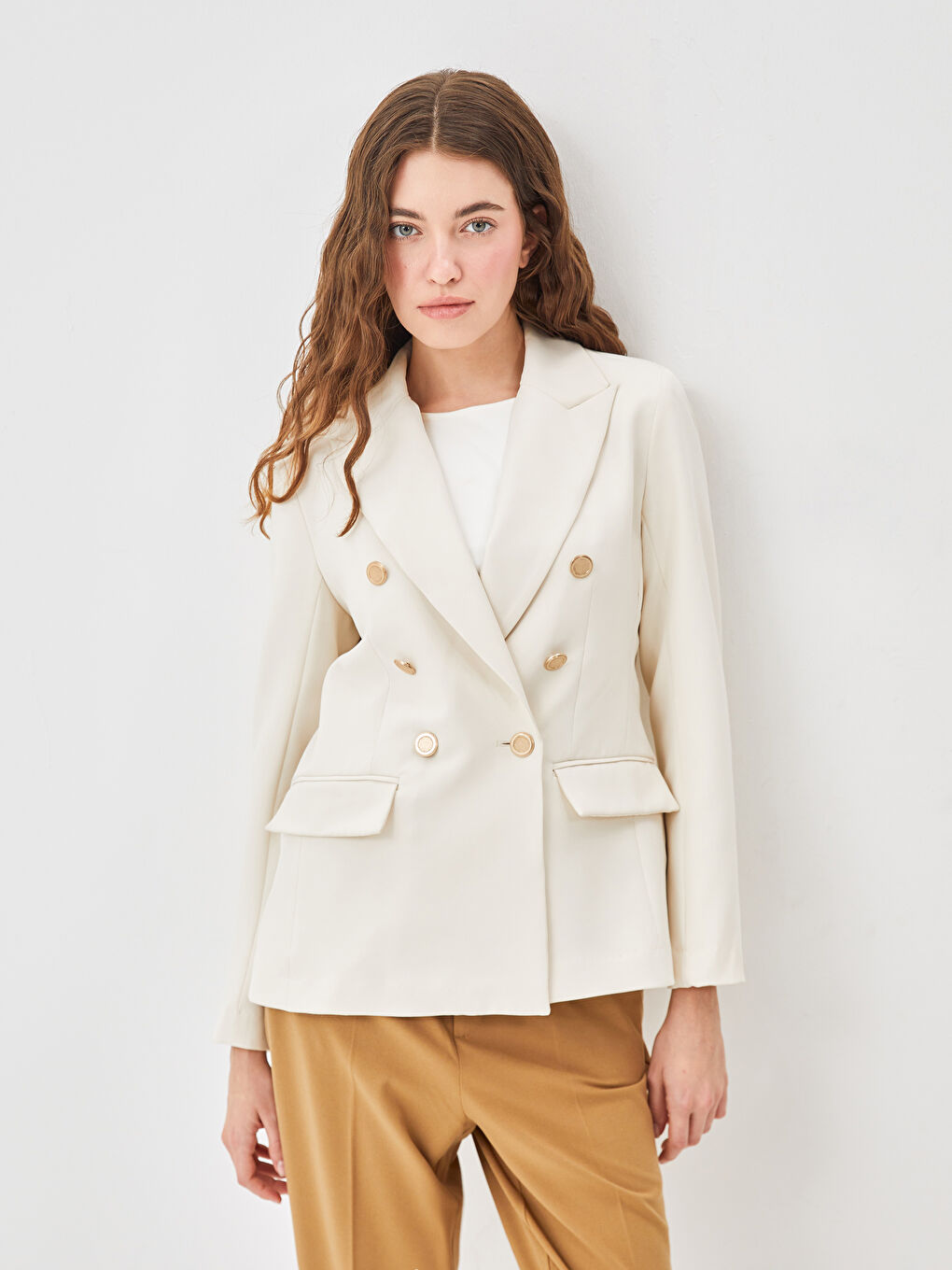 Jacket Collar Plain Long Sleeve Women's Jacket -S59580Z8-R9J