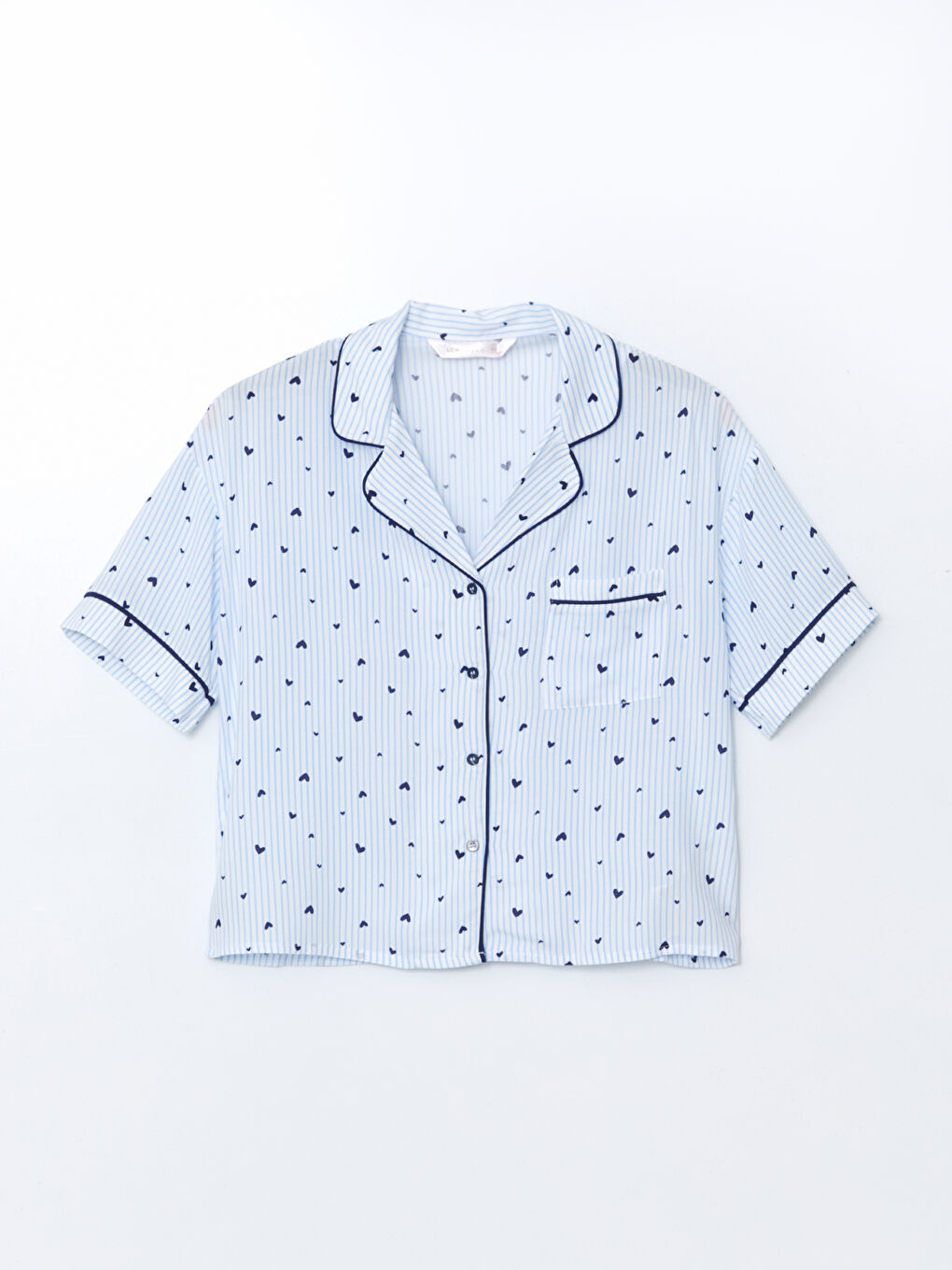 Shirt Collar Patterned Short Sleeve Women's Shorts Pyjamas Set -S59587Z8-LEN
