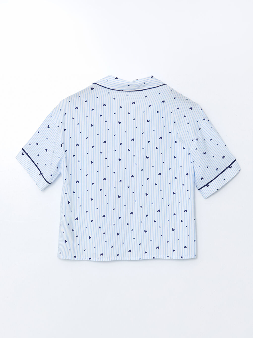 Shirt Collar Patterned Short Sleeve Women's Shorts Pyjamas Set -S59587Z8-LEN