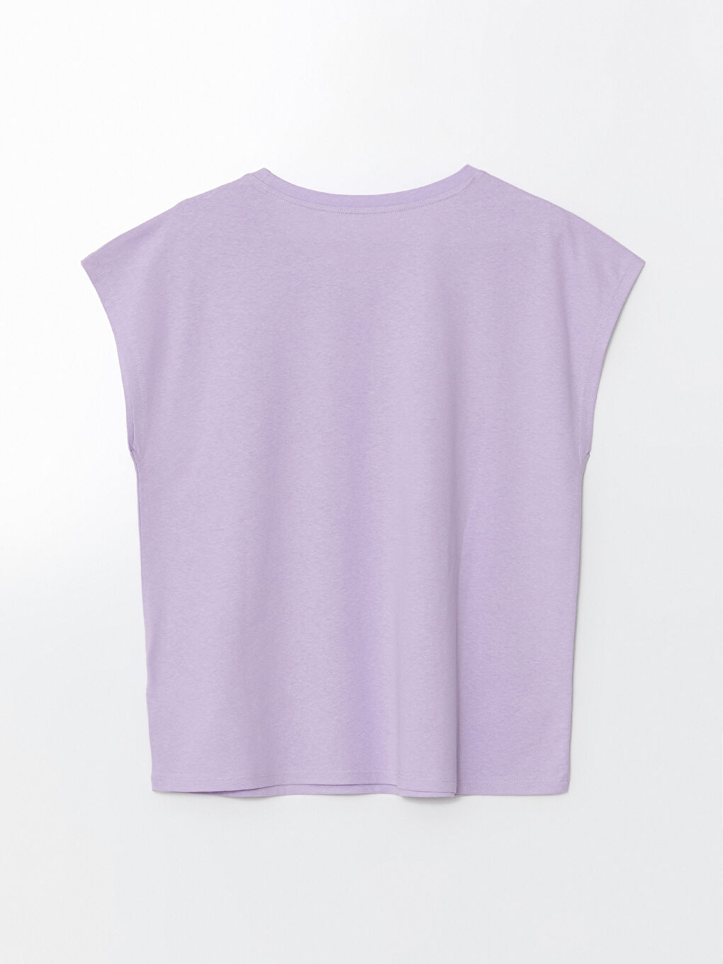 Lila Bisiklet Yaka Baskılı Kadın Pijama Üst-1