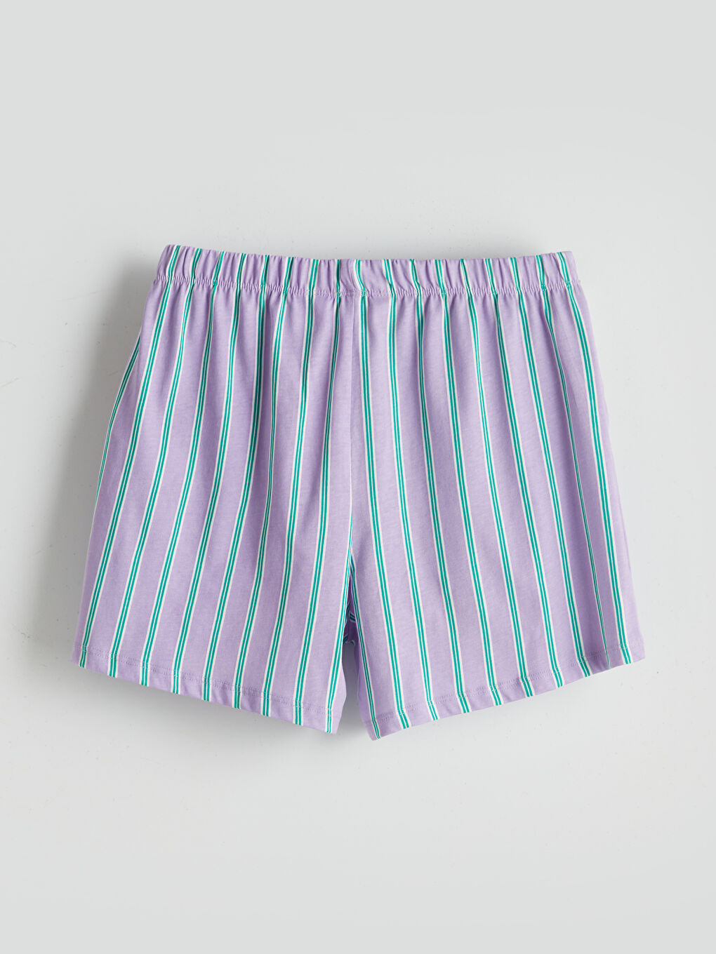 LCW DREAM Lila Beli Lastikli Çizgili Kadın Şort Pijama Altı - 5