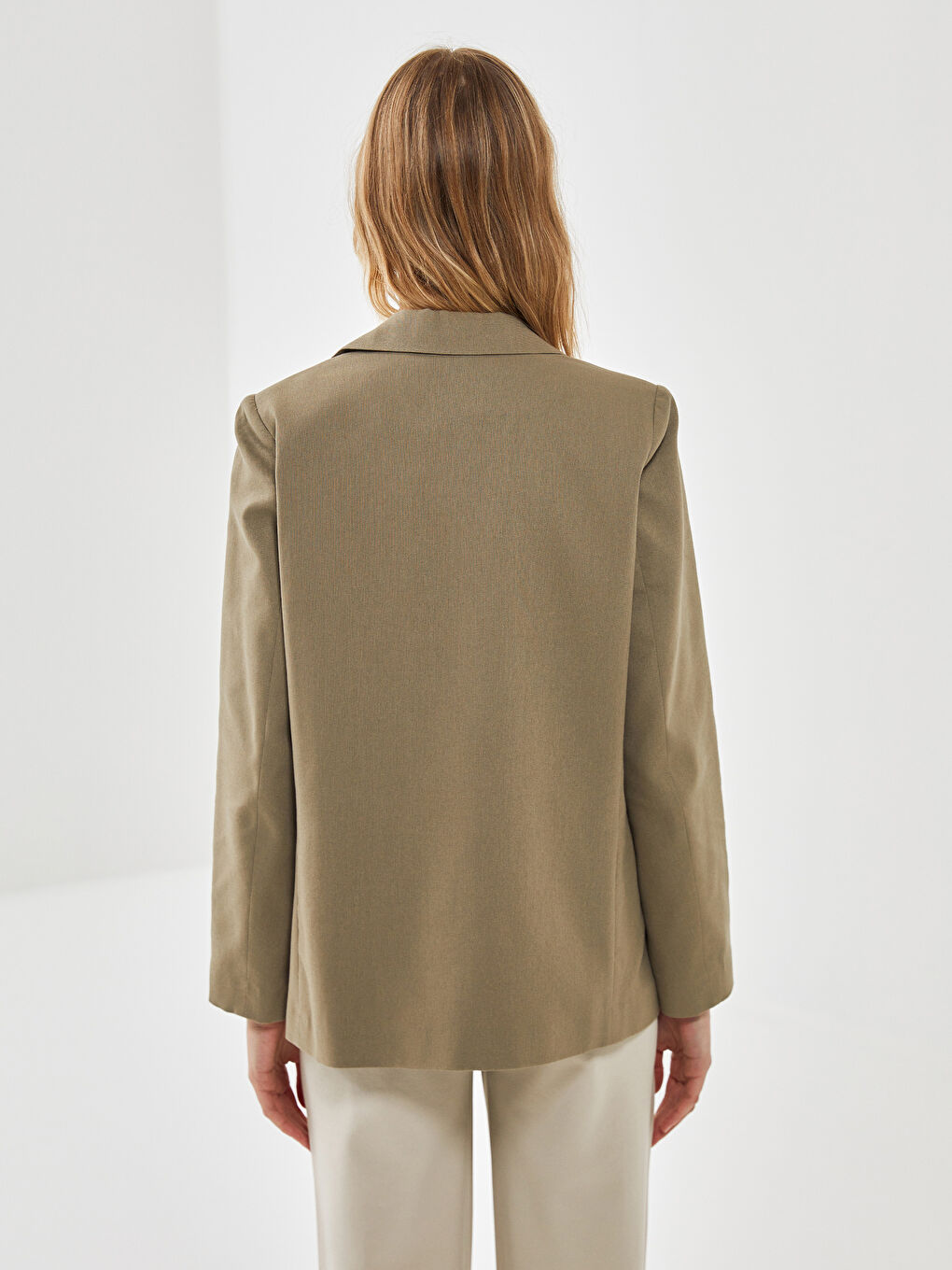 Linen Blend Women's Blazer Jacket -S59657Z8-QGP