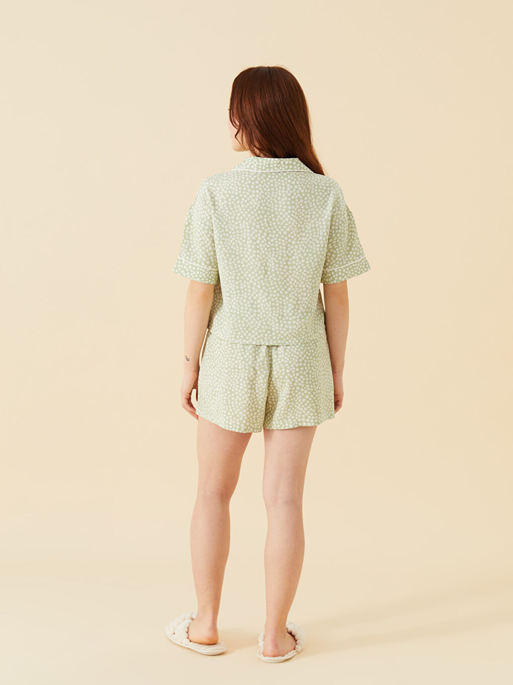 Petite Collared Neck Women's Shortie Pyjama Set -S59671Z8-LRA