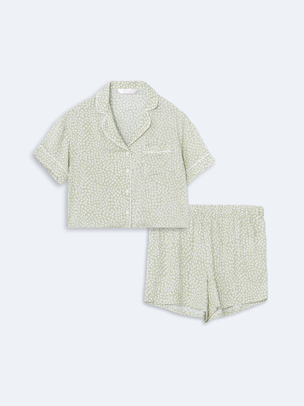 Petite Collared Neck Women's Shortie Pyjama Set -S59671Z8-LRA