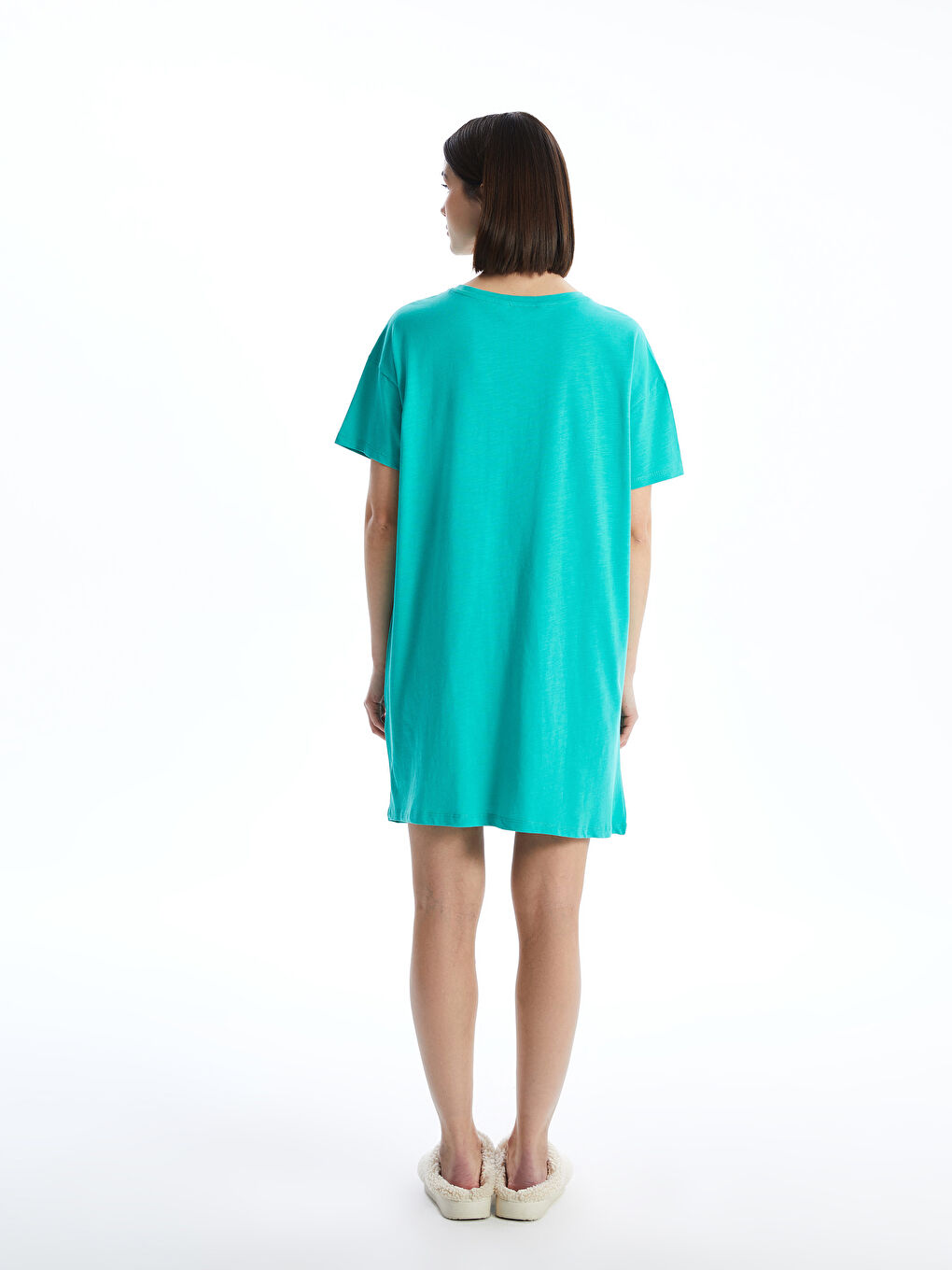 Crew Neck Printed Women's Nightdress -S59672Z8-GHX