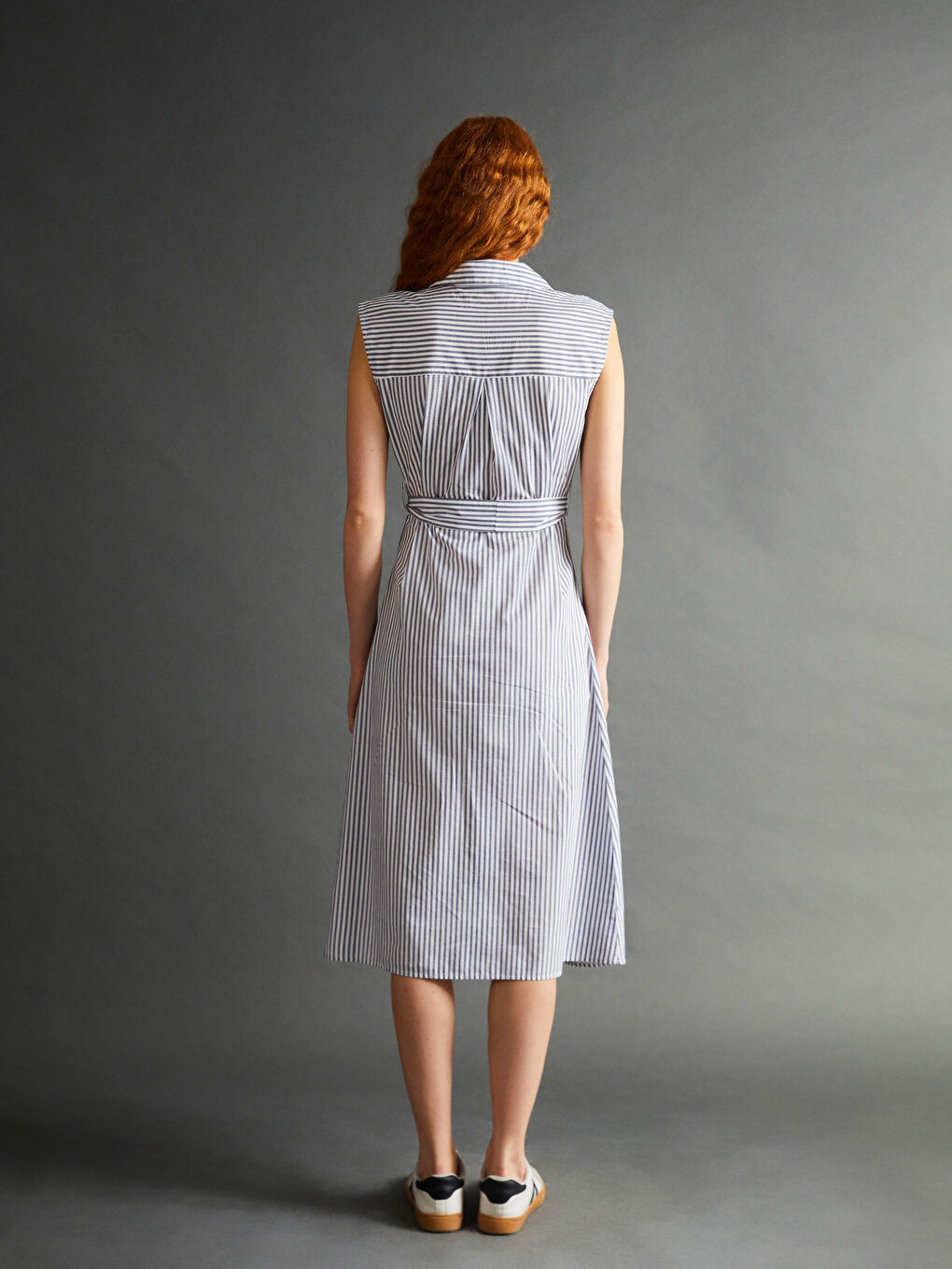 Striped Women's Shirt Dress -S59706Z8-LEN