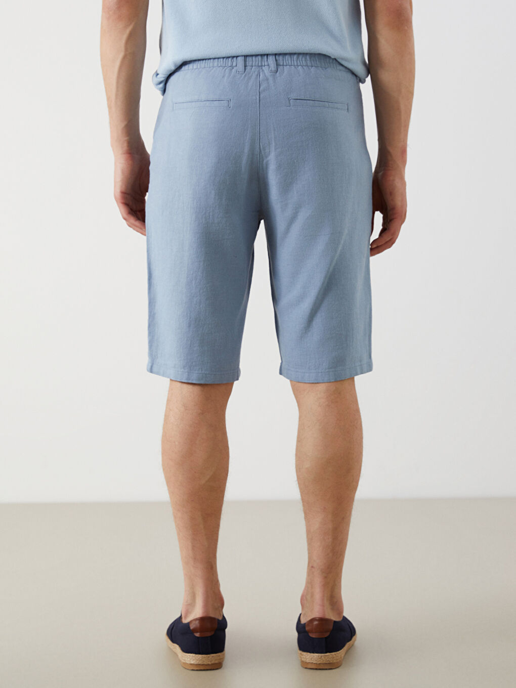Standard Fit Linen Blend Men's Shorts -S59737Z8-GP0