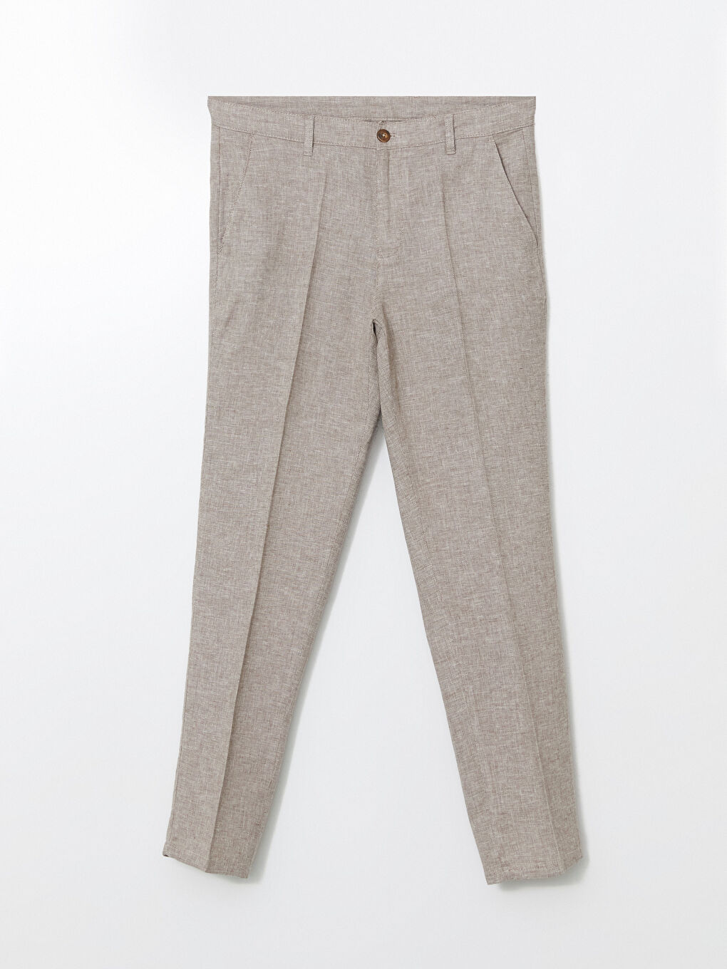Standard Fit Linen Blend Men's Trousers -S59739Z8-DVB