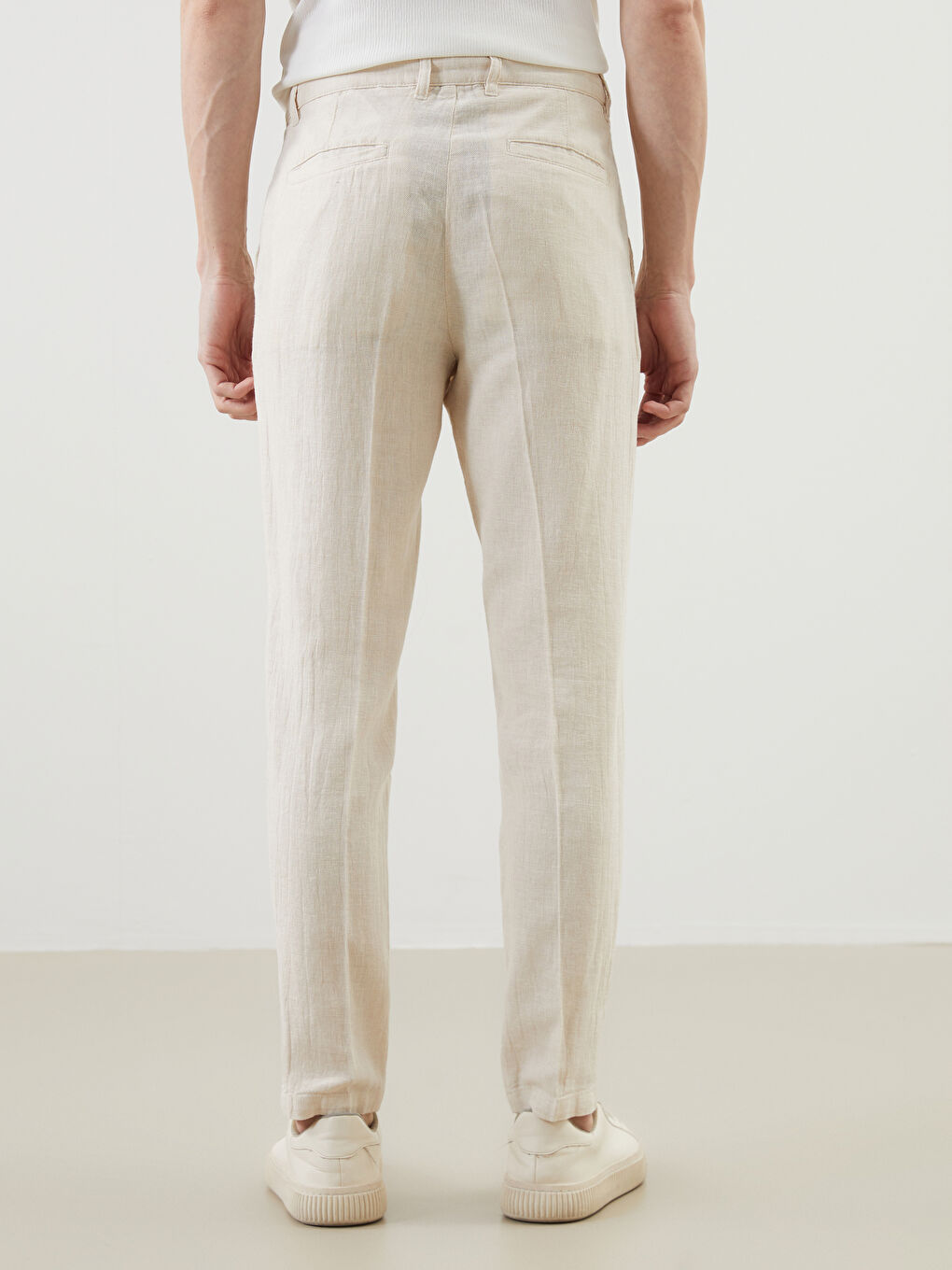Standard Fit Linen Blend Men's Trousers -S59739Z8-RW0
