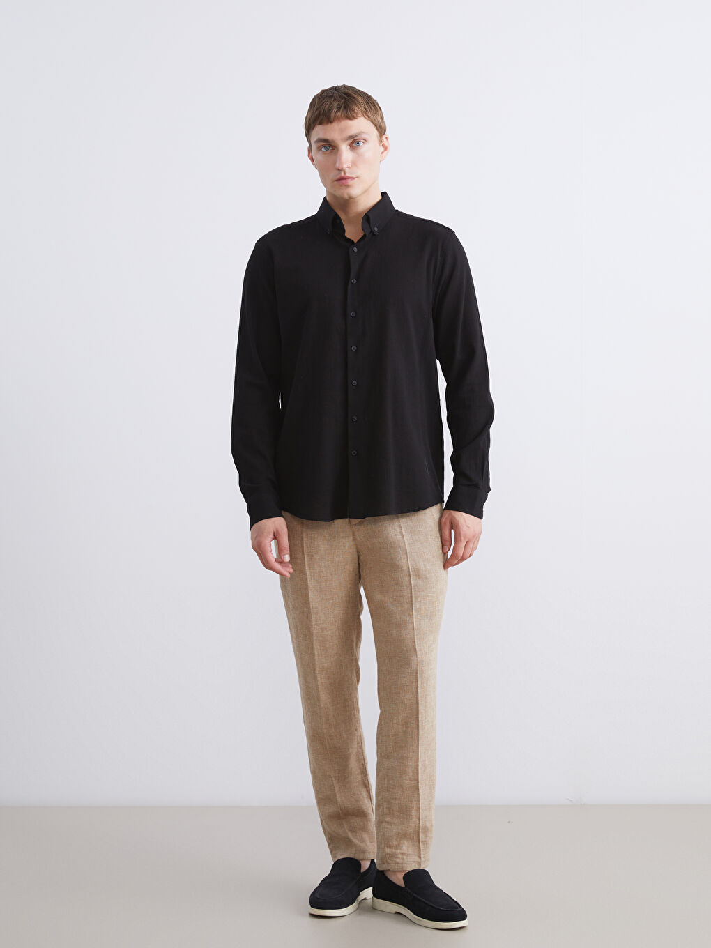SOUTHBLUE Muške pantalone od mešavine lana standardnog kroja -S59739Z8-DU7