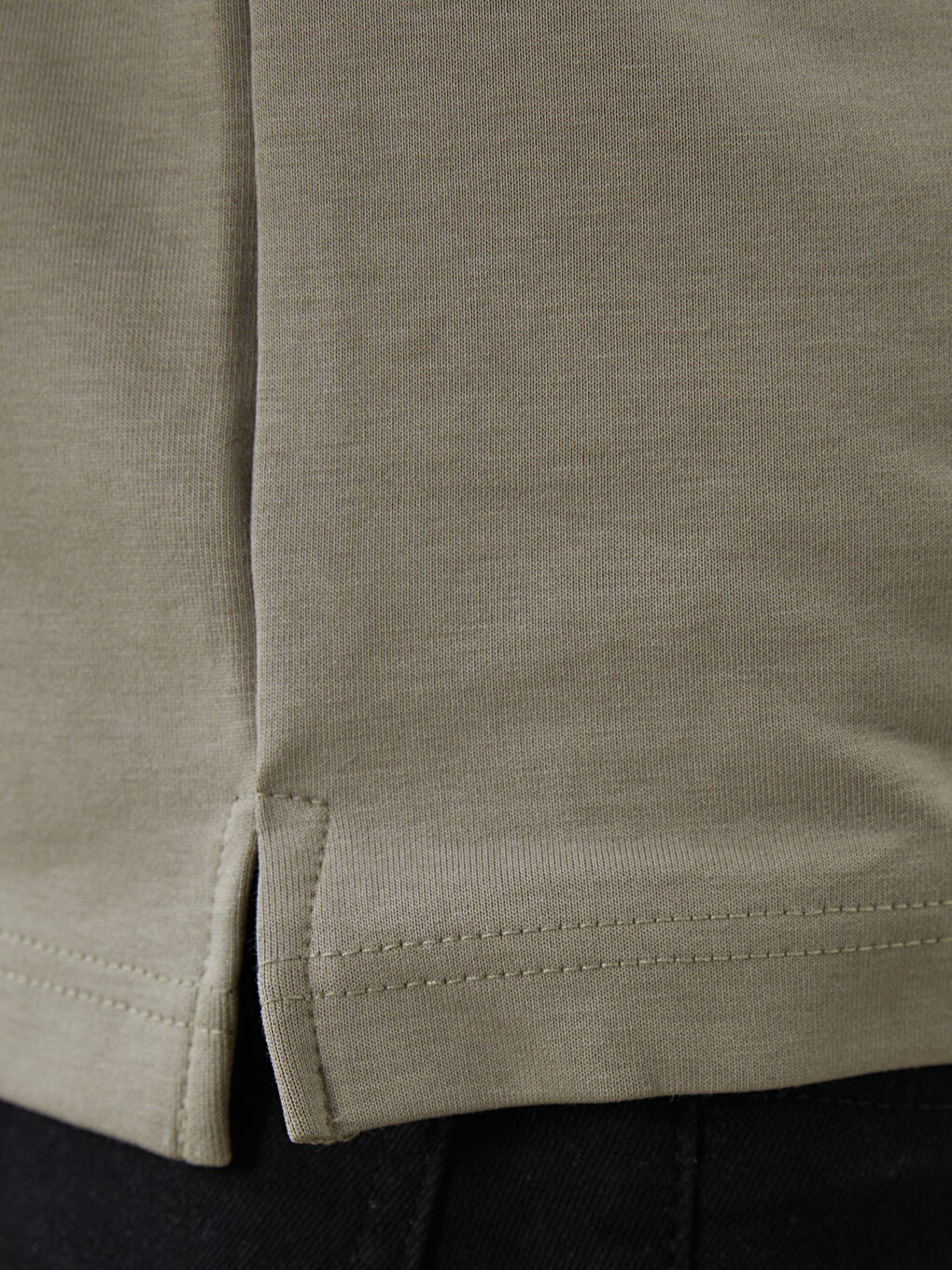 Haki Bisiklet Yaka Kısa Kollu Erkek Tişört-2