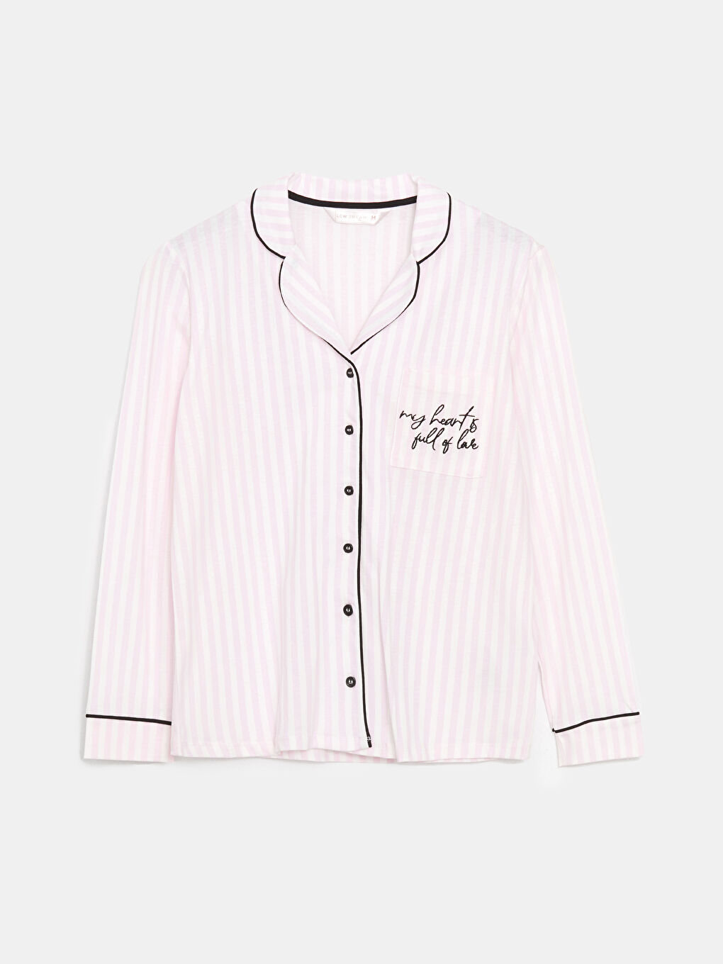 Ekru Gömlek Yaka Nakışlı Kadın Pijama Üst