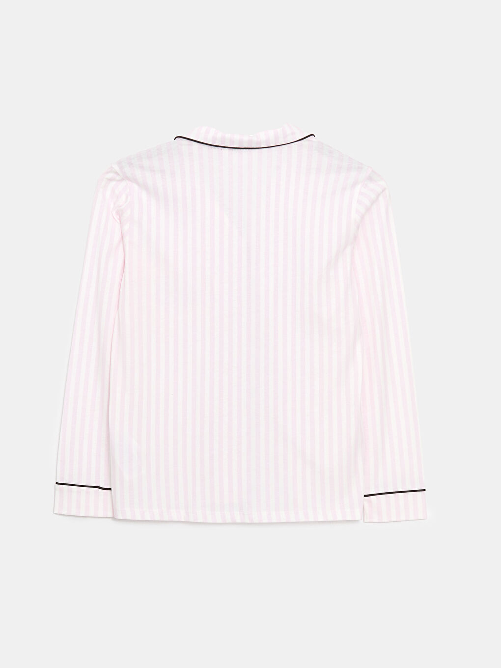 Ekru Gömlek Yaka Nakışlı Kadın Pijama Üst-1