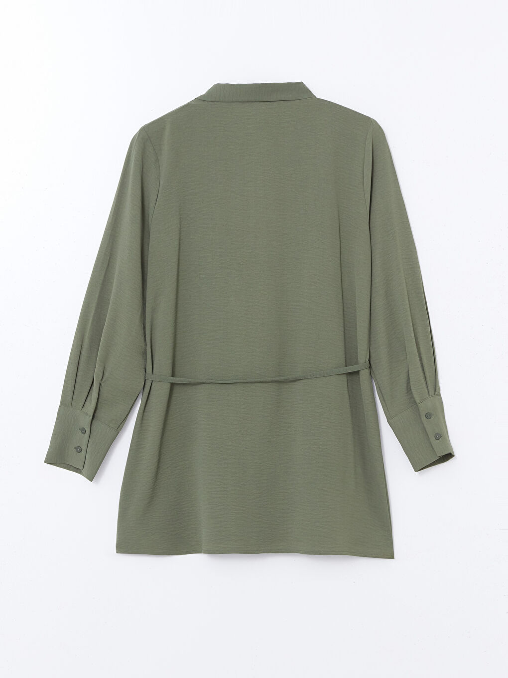 Plain Sashed Women's Shirt Tunic -S59771Z8-YVX