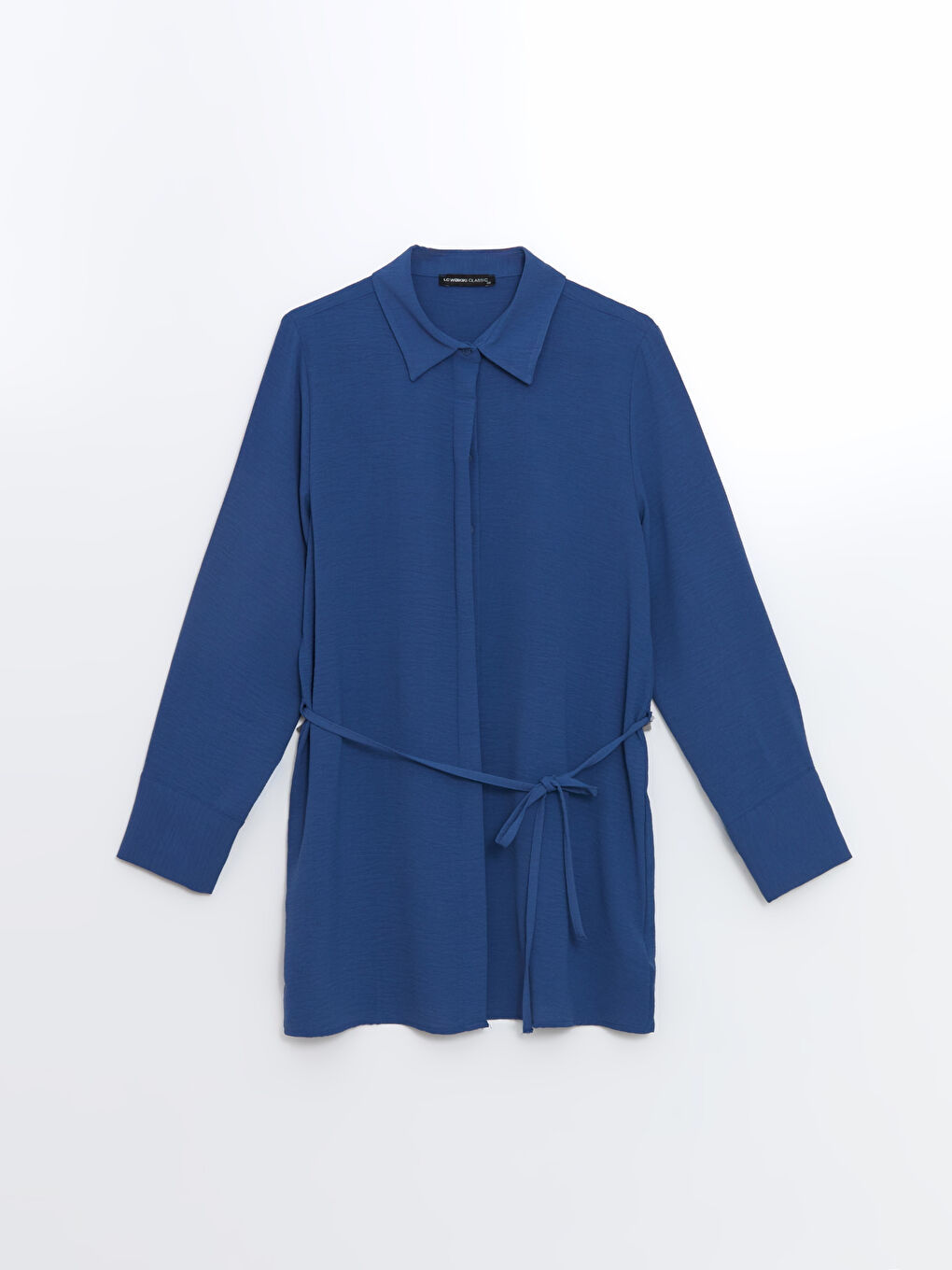 Plain Sashed Women's Shirt Tunic -S59771Z8-HRQ