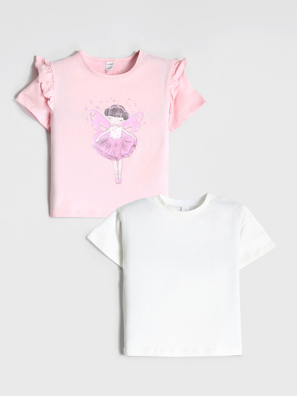 Crew Neck Printed Girls' T-Shirt 2 Pack