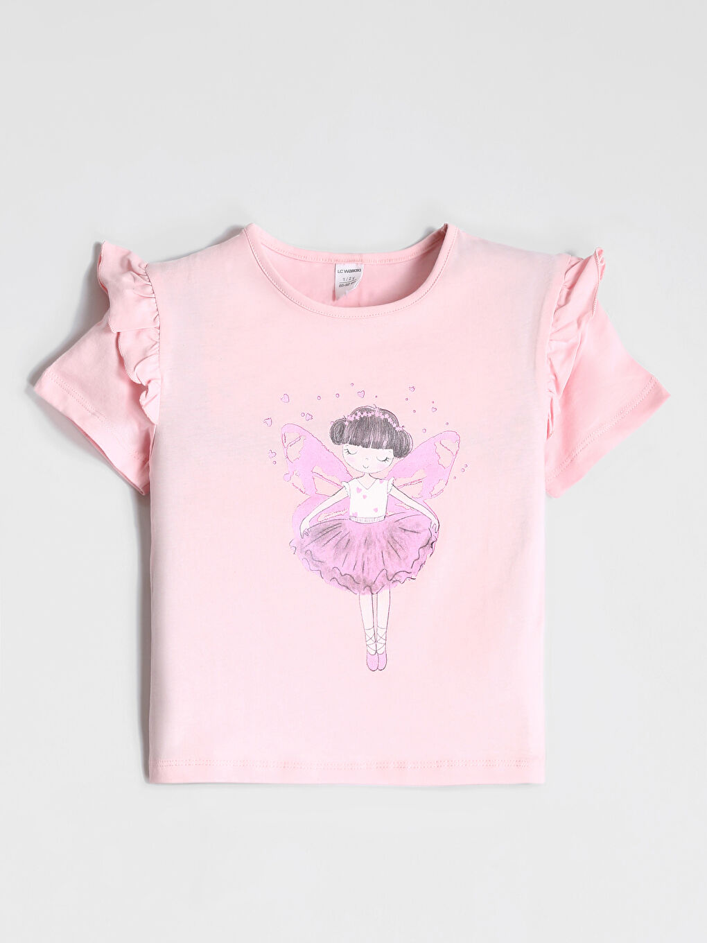 Crew Neck Printed Girls' T-Shirt 2 Pack-1