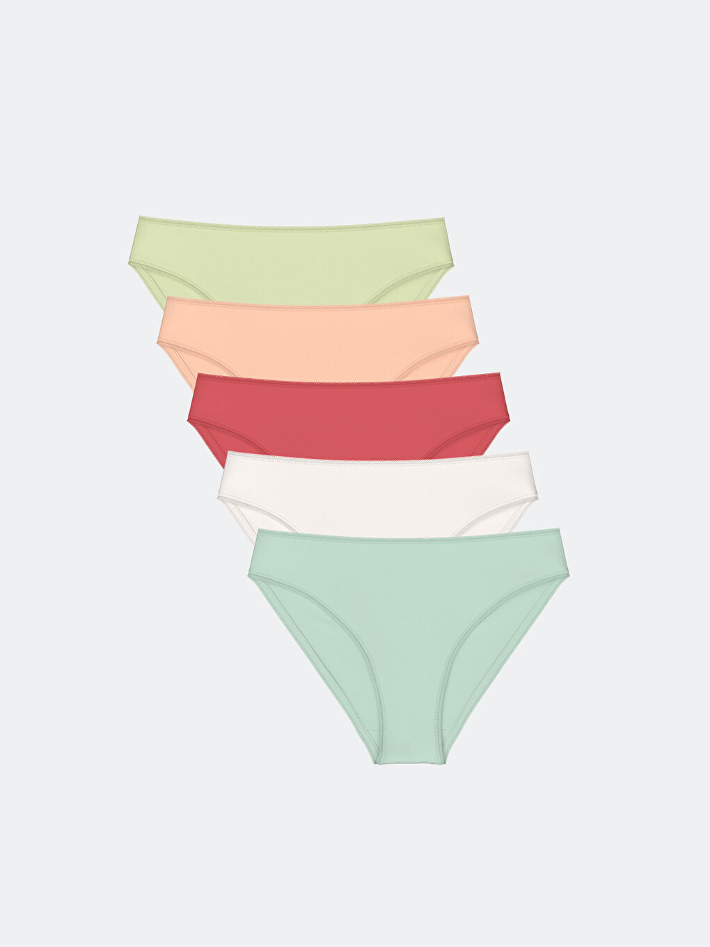 LCW DREAM Yeşil Düz Bikini Külot 5'li Paket