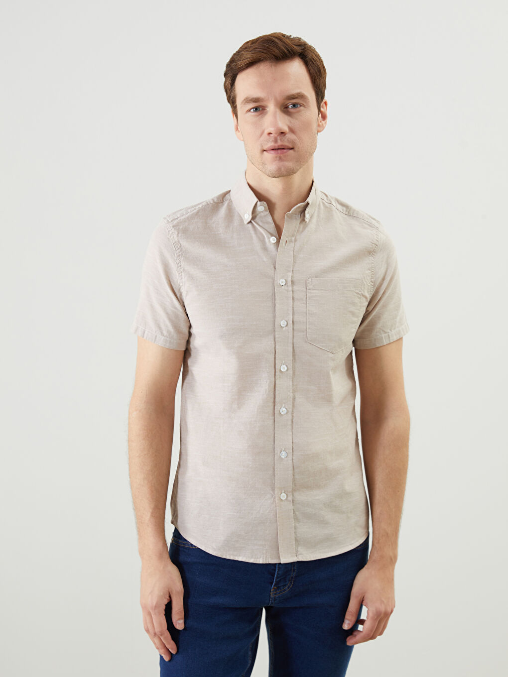 Regular Fit Short Sleeve Men's Shirt -S59836Z8-CR8