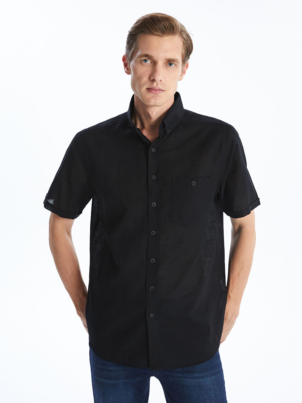 Regular Fit Short Sleeve Men's Shirt -S59836Z8-CVL