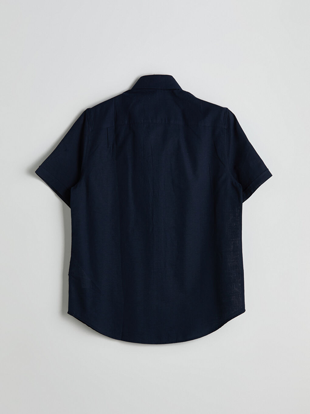 Regular Fit Short Sleeve Linen Blend Men's Shirt-5