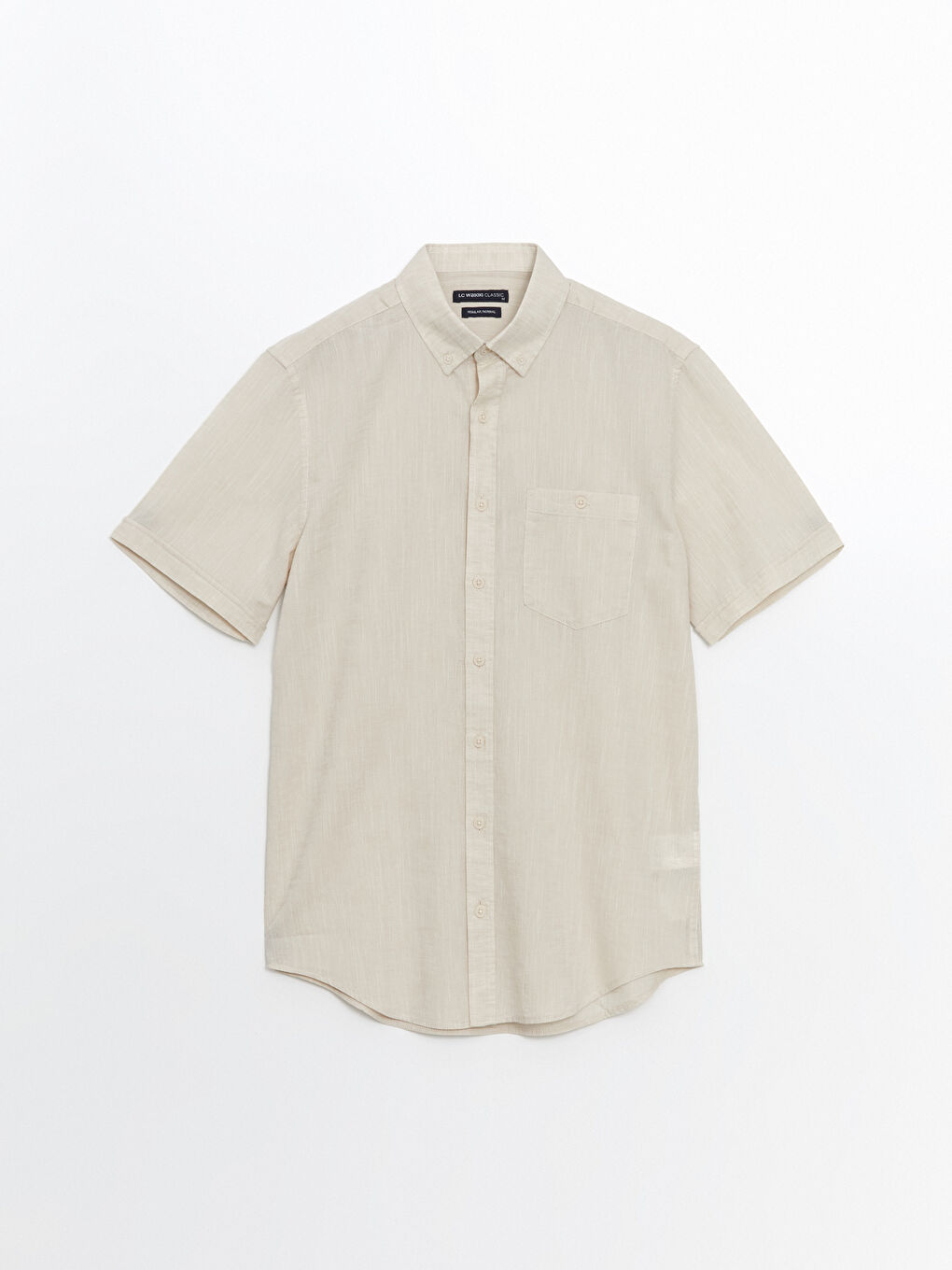 قميص رجالي كم قصير بقماش خليط كتان بقصة عادية LCWAIKIKI Classic-8