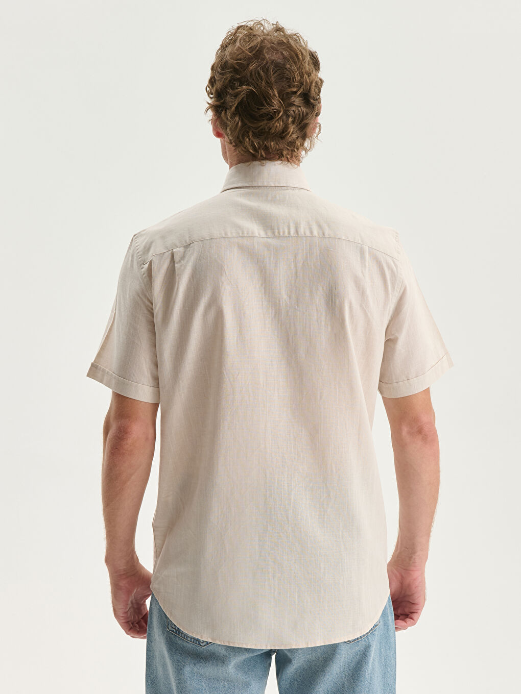 قميص رجالي كم قصير بقماش خليط كتان بقصة عادية LCWAIKIKI Classic-6