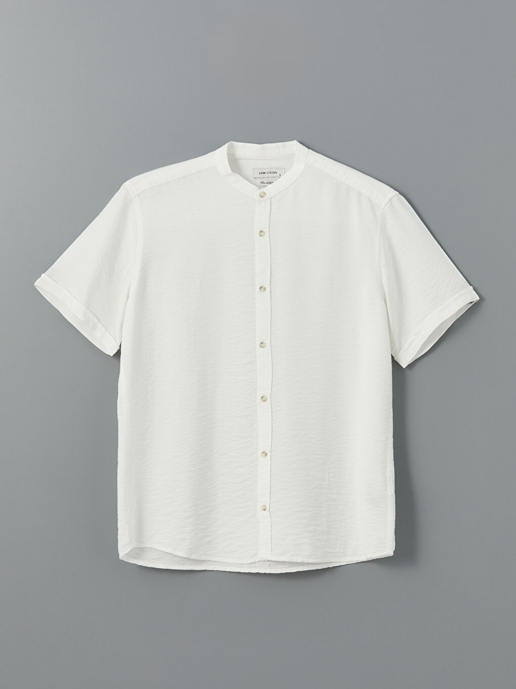Men's Short Sleeve Mandarin Collar Shirt -S59845Z8-KE8