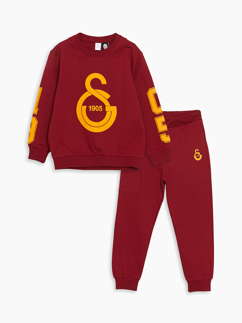 LCW Kids Kırmızı Bisiklet Yaka Galatasaray Baskılı Erkek Çocuk Sweatshirt ve Eşofman Alt 2'li