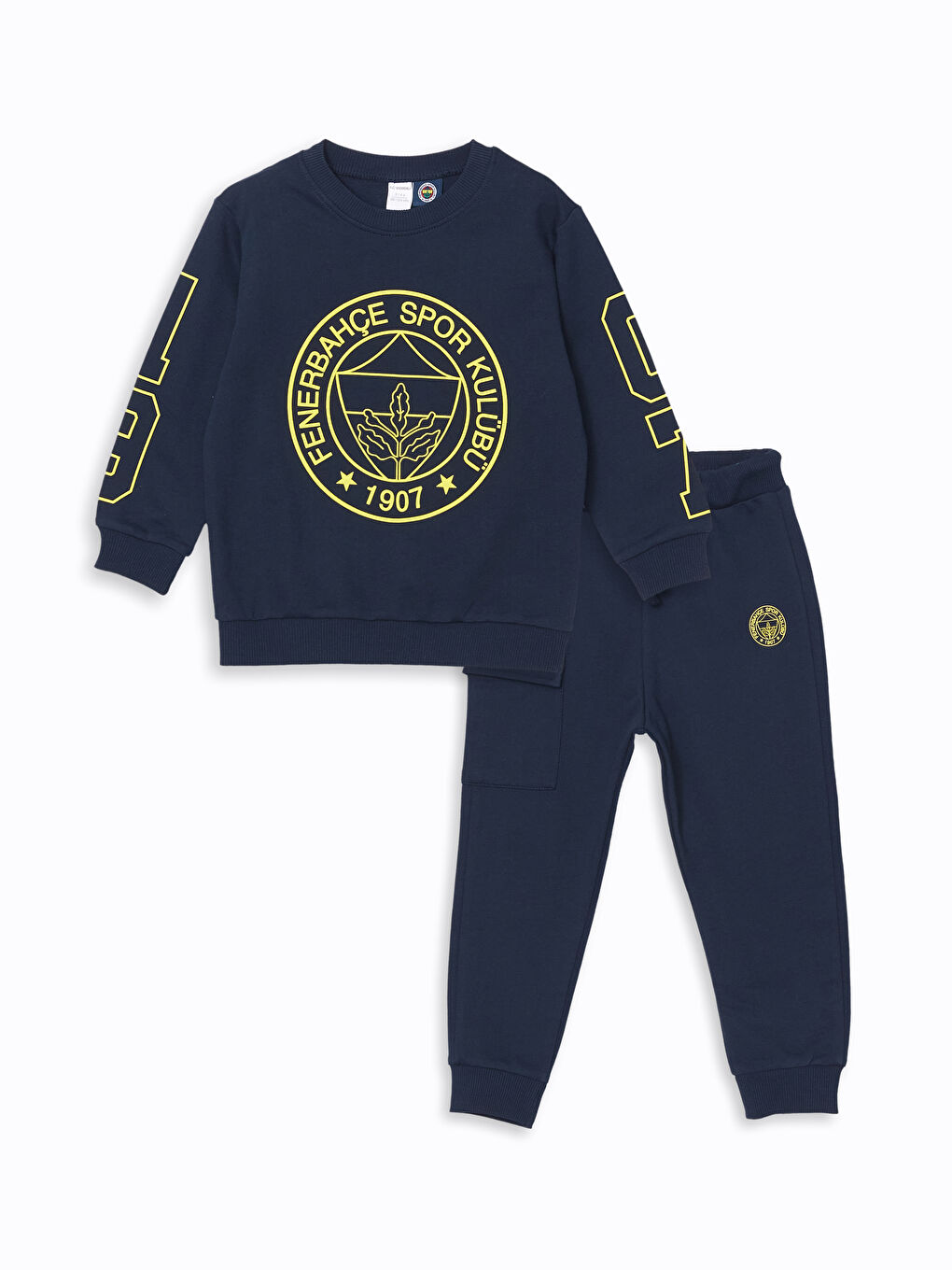 LCW Kids Lacivert Bisiklet Yaka Fenerbahçe Baskılı Erkek Çocuk Sweatshirt ve Eşofman Alt 2'li