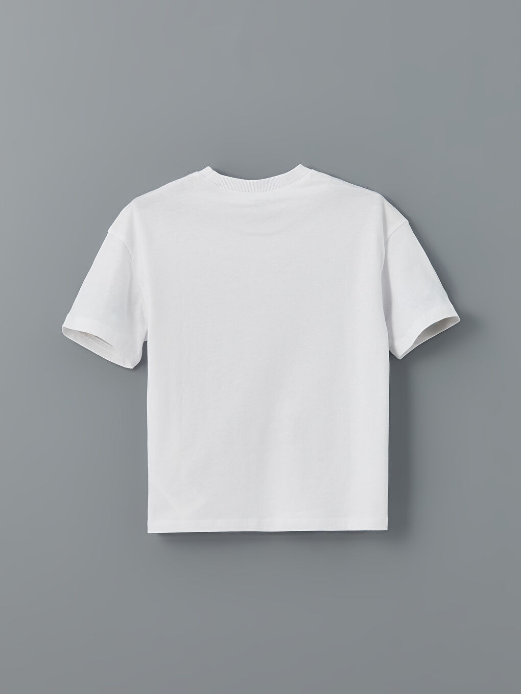 Beyaz Bisiklet Yaka Beşiktaş Baskılı Erkek Çocuk Tişört-1