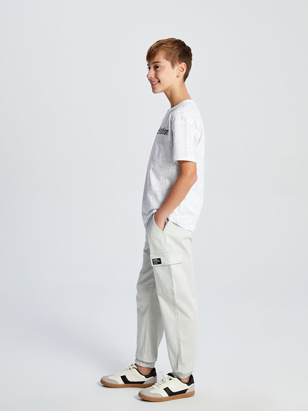 Elastic Waist Boys' Cargo Jogger Pants -S59866Z4-FZS