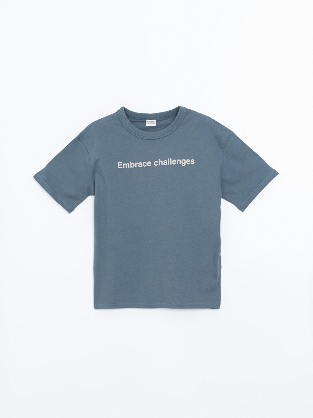 Gri Slogan Baskılı Erkek Çocuk Tişört