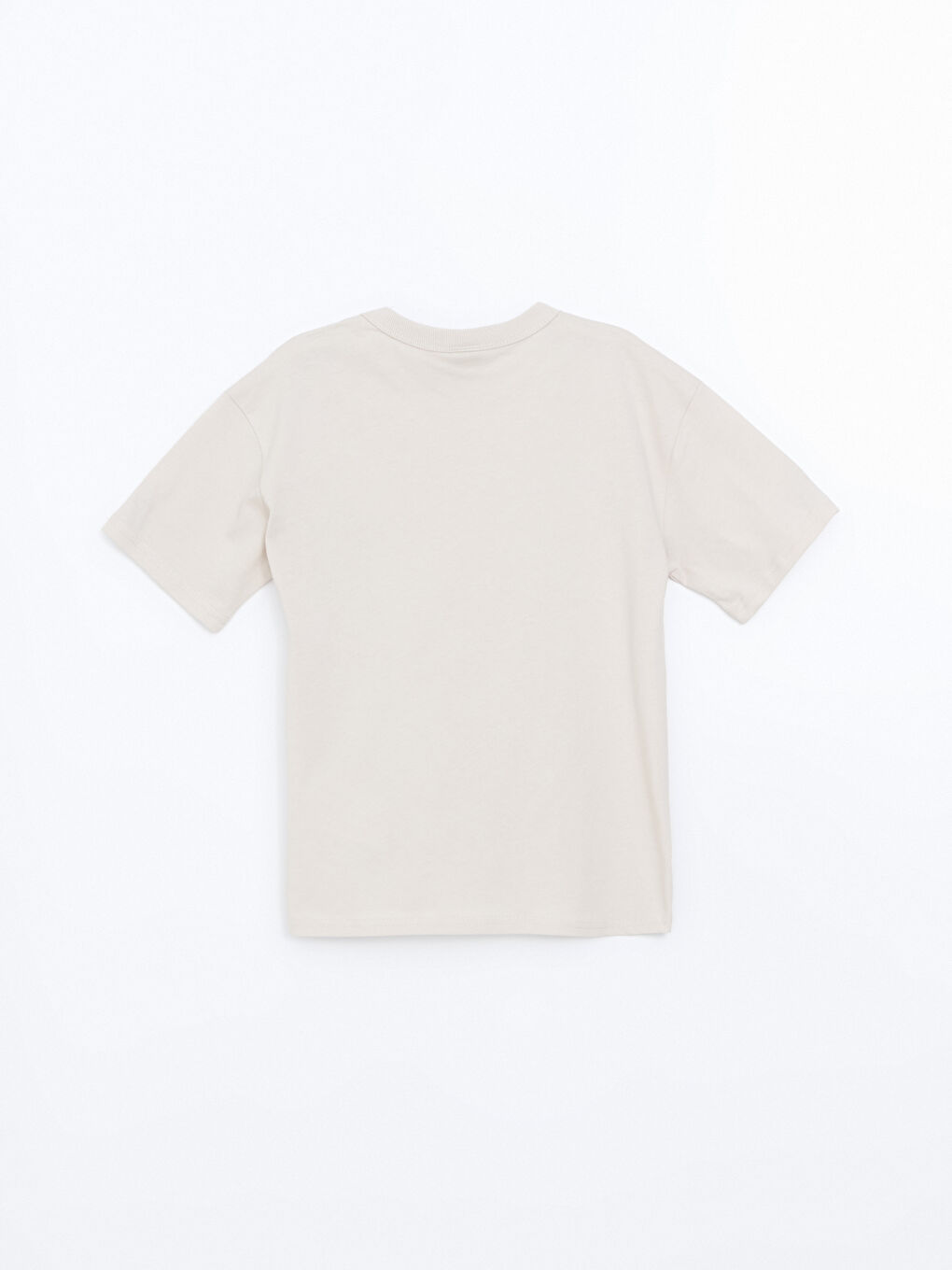 Bej Bisiklet Yaka Yazı Baskılı Erkek Çocuk Tişört-1