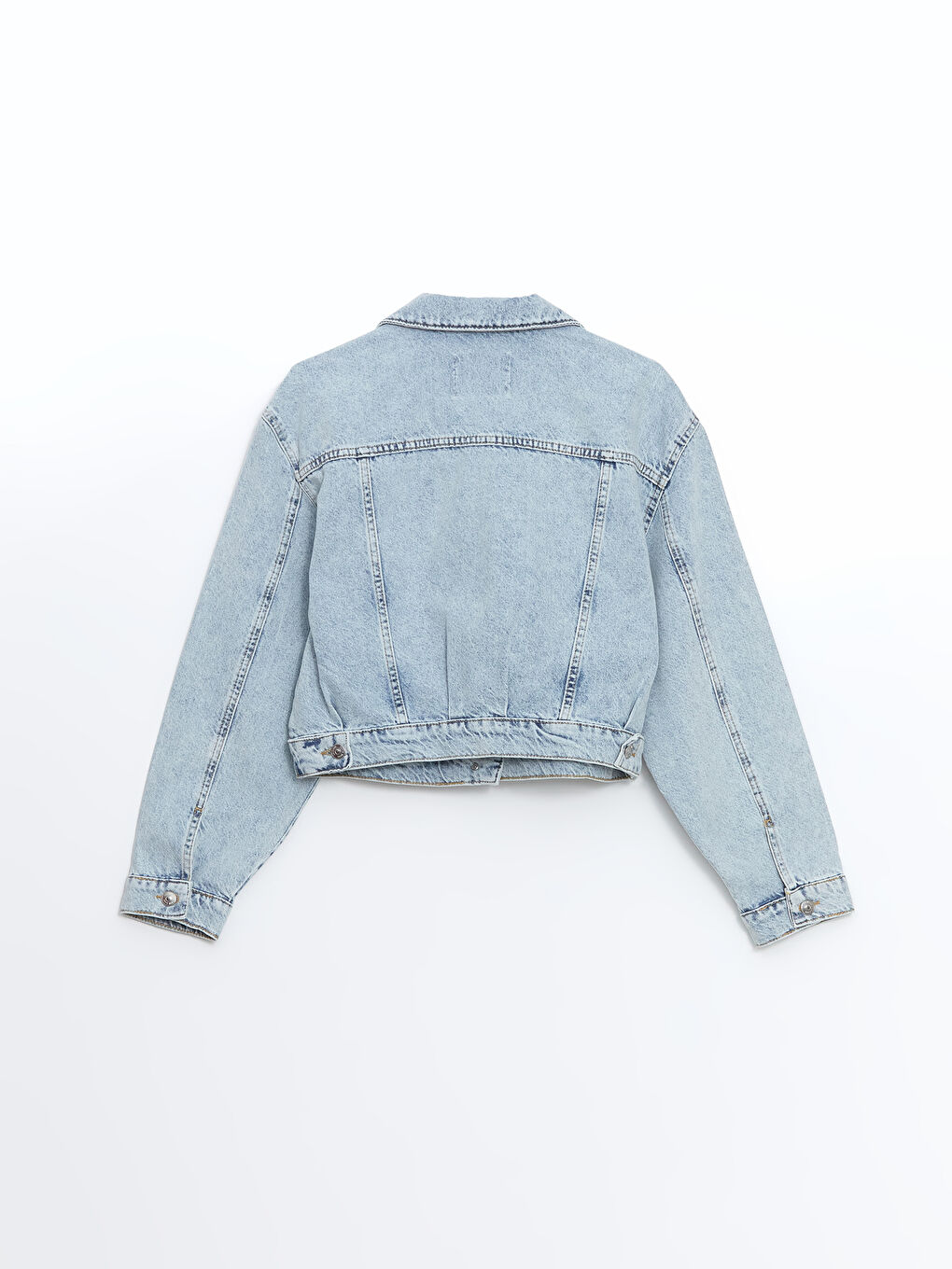 Shirt Collar Oversize Crop Women's Jean Jacket -S59898Z8-311
