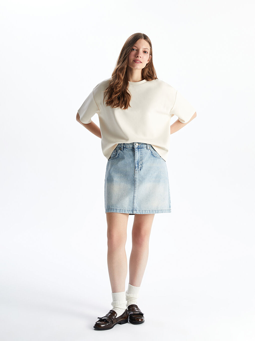 Standard Fit Women's Jean Skirt -S59921Z8-311