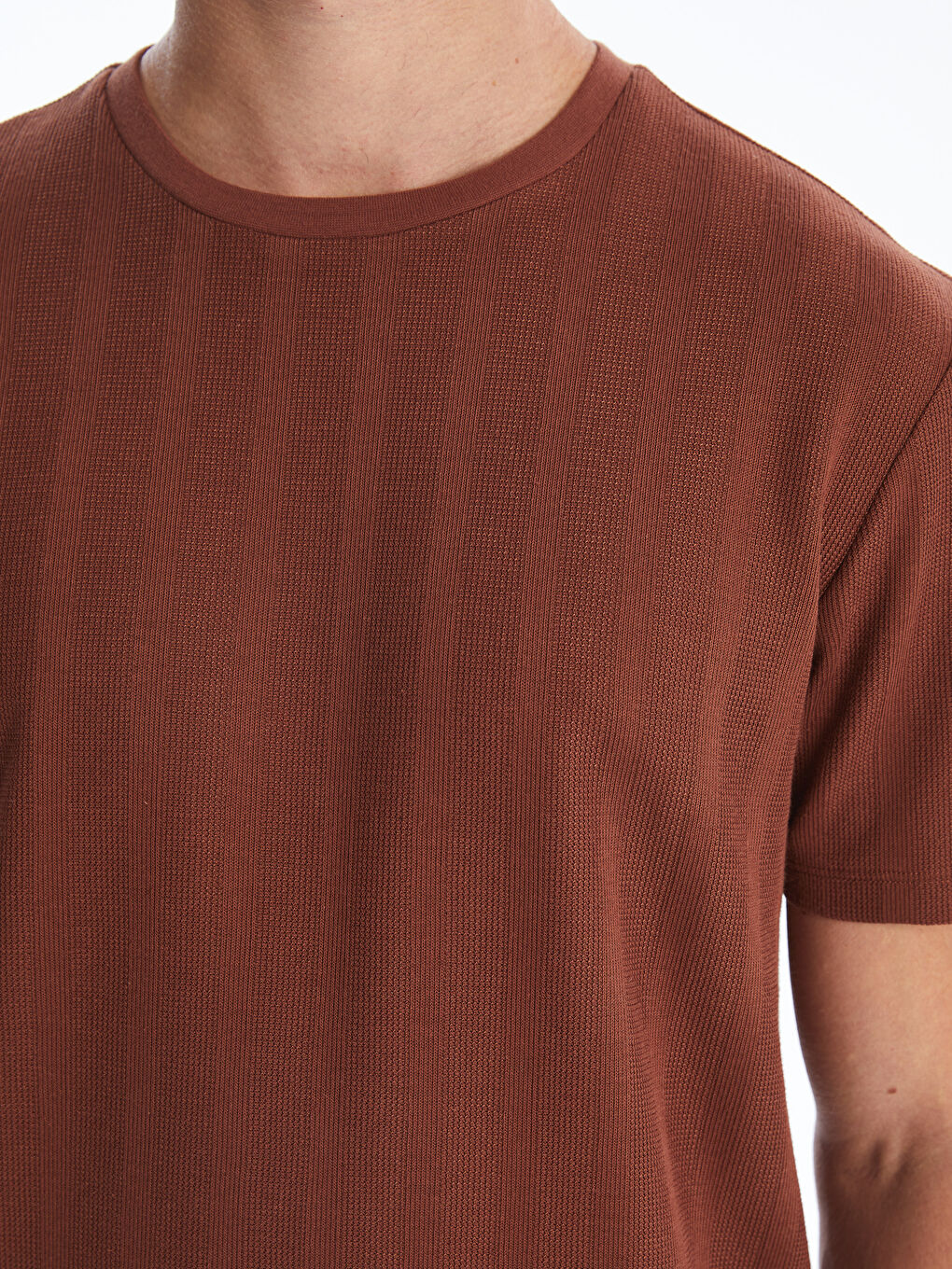 LCW Vision Crew Neck Plain Jacquard Ribbed Men's T-Shirt -S59925Z8-V89