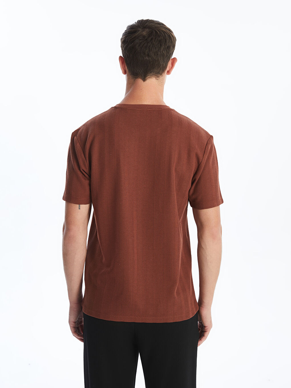 LCW Vision Crew Neck Plain Jacquard Ribbed Men's T-Shirt -S59925Z8-V89