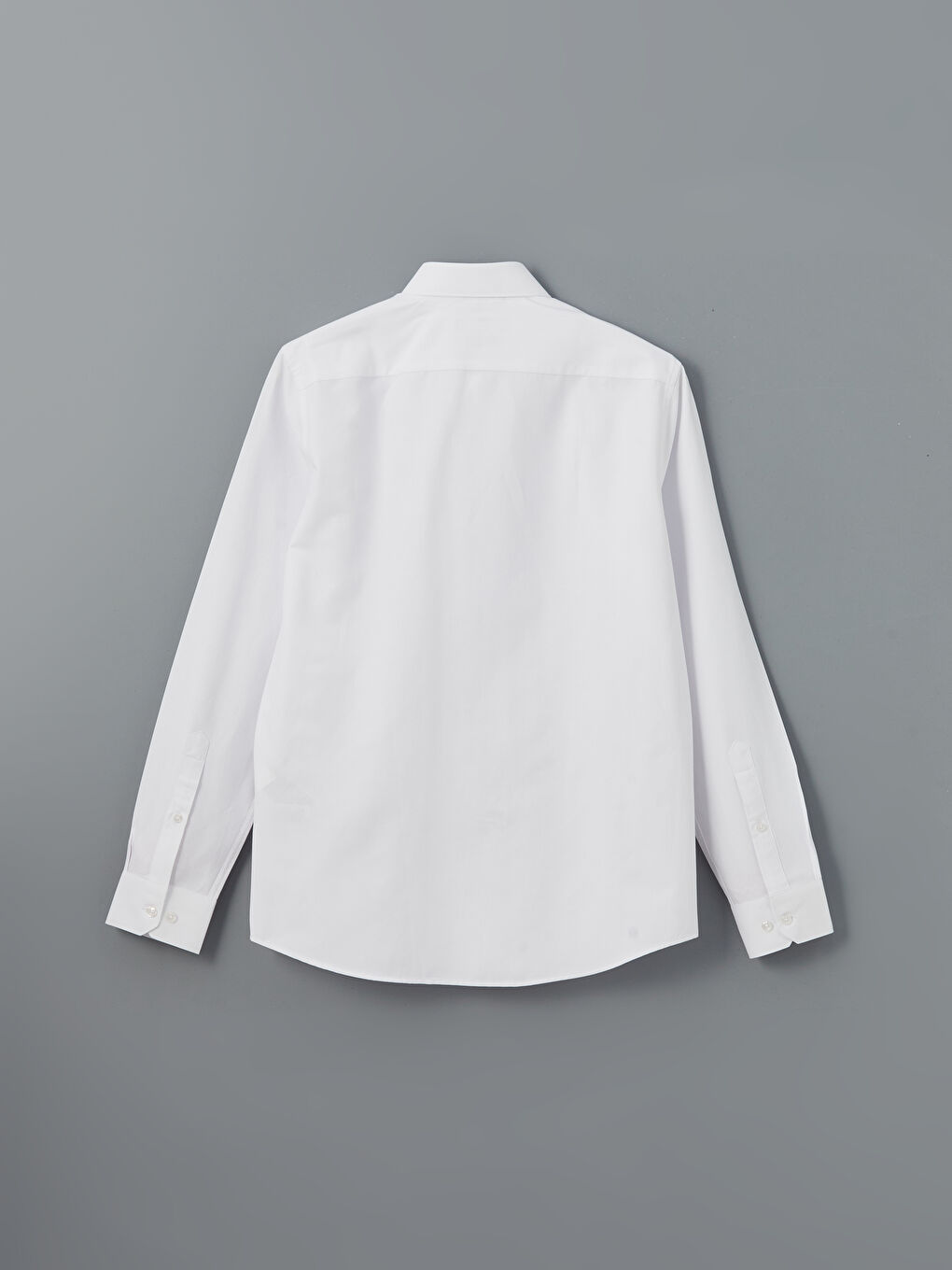 Beyaz Slim Fit Uzun Kollu Gabardin Erkek Gömlek-5