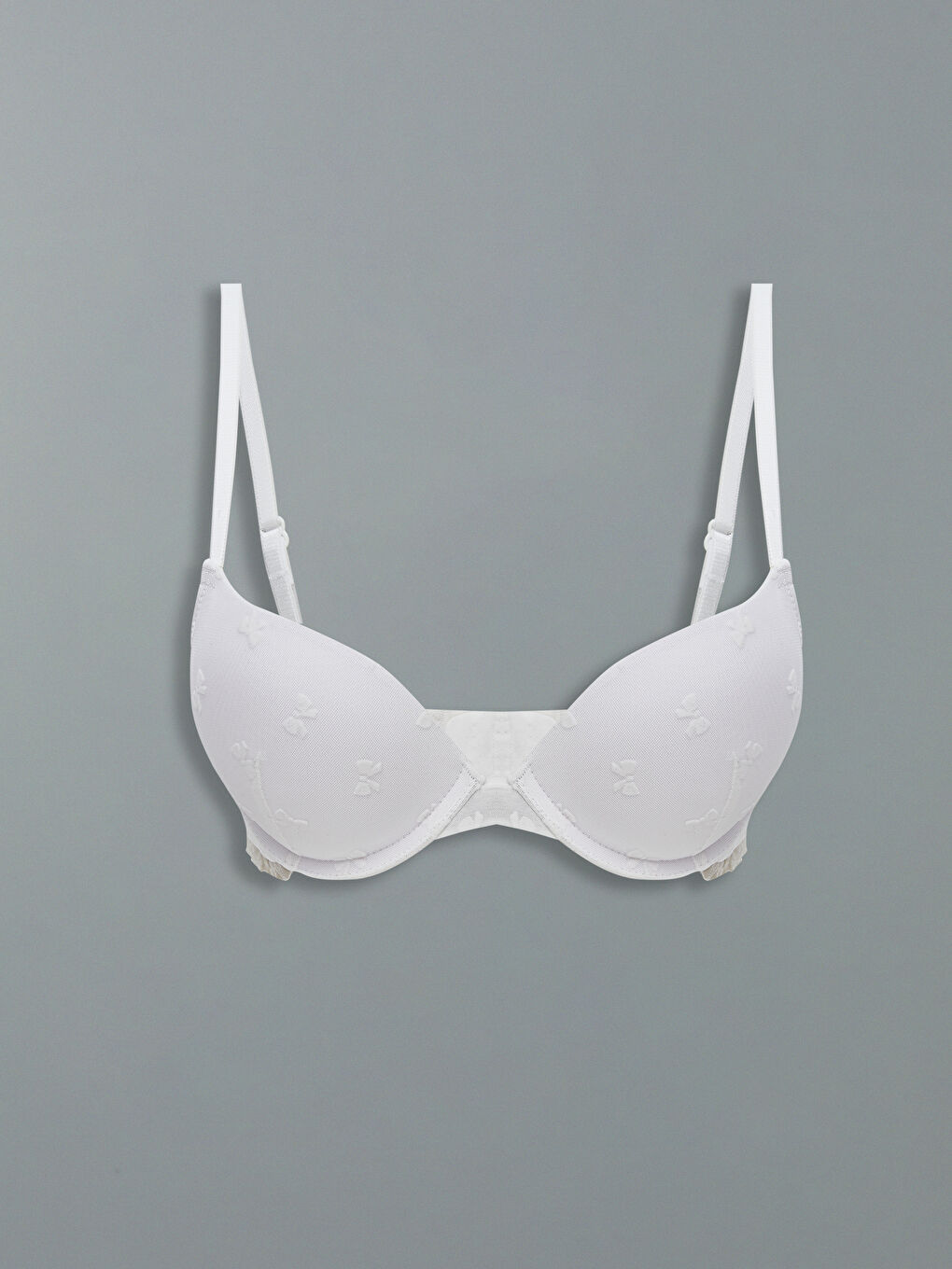 Beyaz Balenli Dolgulu Dantelli Tişört Sütyen