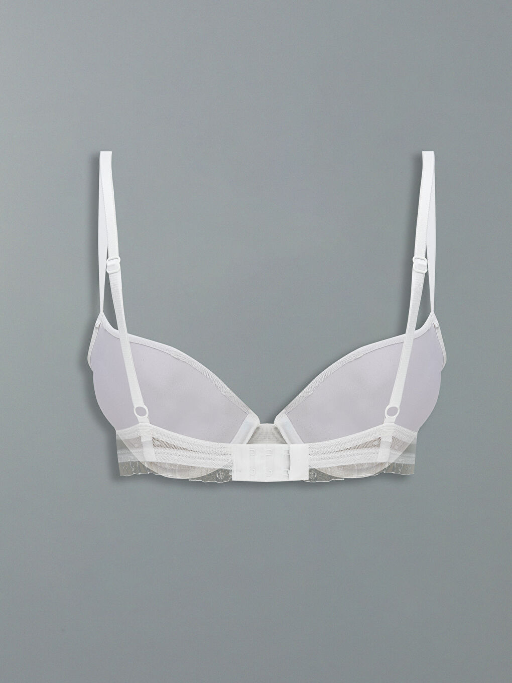 Beyaz Balenli Dolgulu Dantelli Tişört Sütyen-1