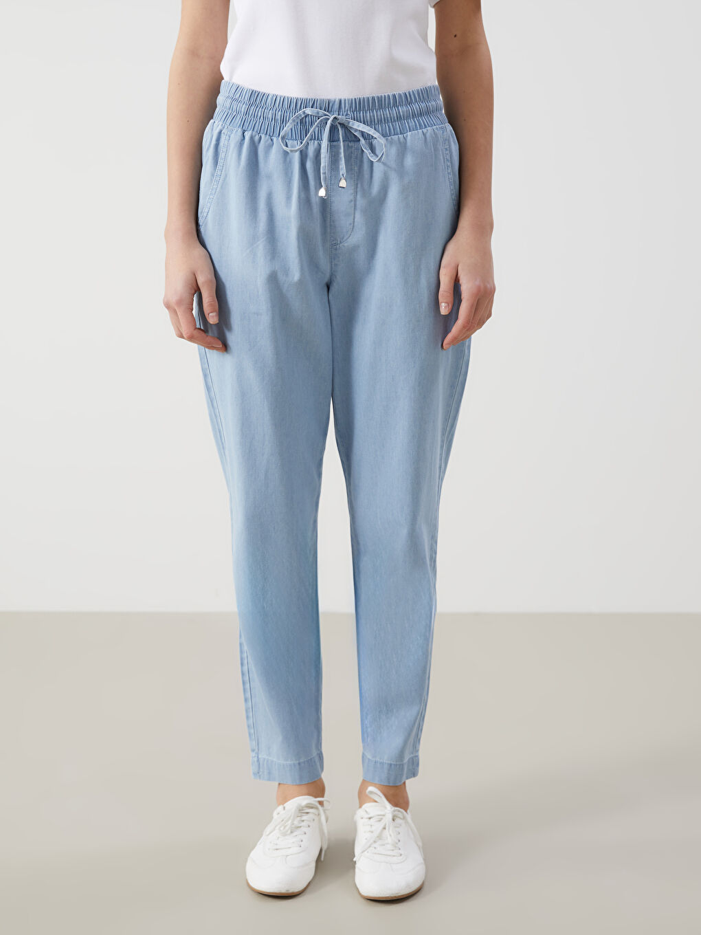 Elasticated Waist Carrot Fit Women's Jeans -S59951Z8-315