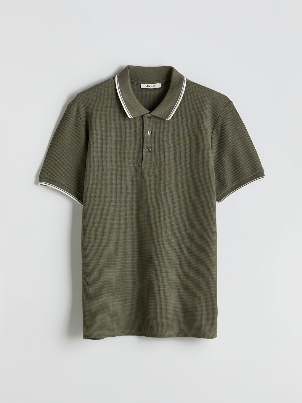 Polo Neck Short Sleeve Men's Textured T-Shirt -S59969Z8-V0N